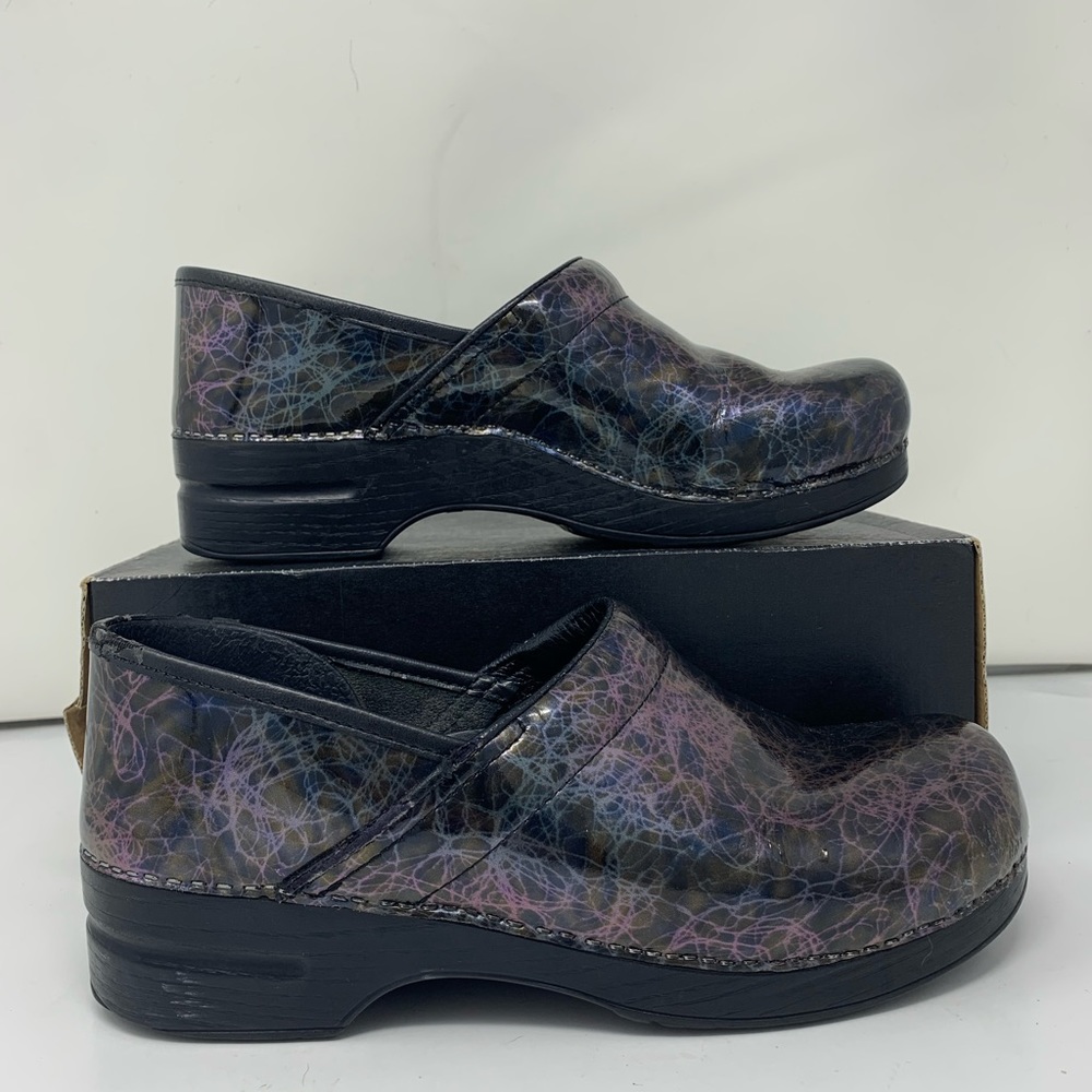 Dansko Petrol Leather Clogs
